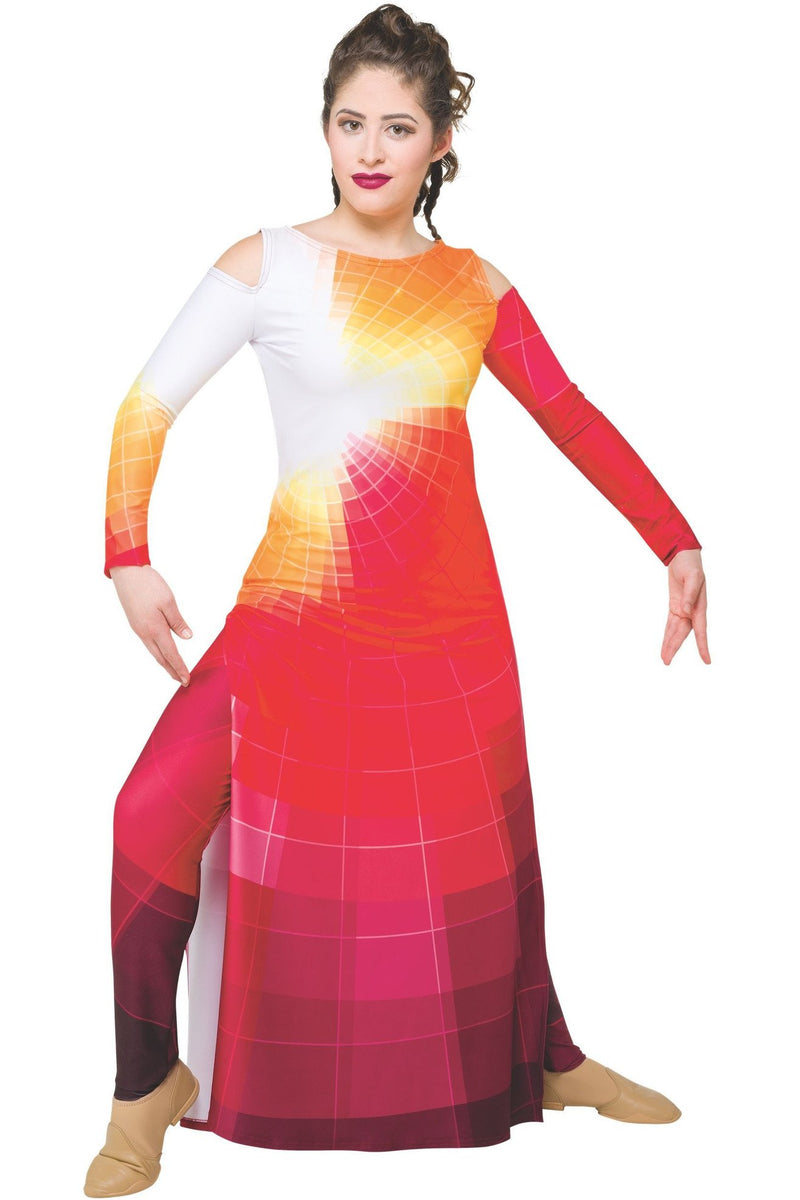 Digital Cold shoulder Dress